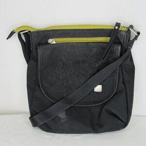 Haiku Jaunt Black Organizer Crossbody Canvas Purse Bag